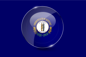 Kentucky Flag Glossy Round Button flag