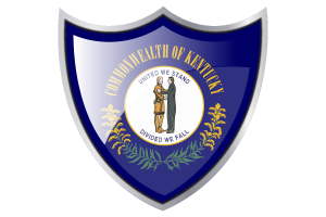 Shield with Flag of Kentucky flag