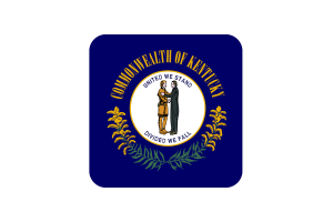 Kentucky Flag Square Rounded Shape flag