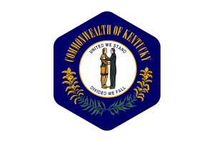Kentucky Flag Rounded Hexagon Shape flag