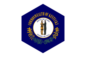 Kentucky Flag Hexagon Shape flag