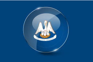 Louisiana Flag Glossy Round Button flag