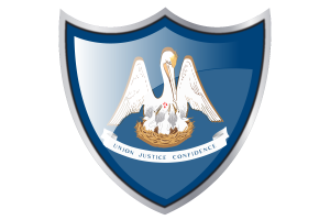 Shield with Flag of Louisiana flag