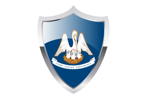 Louisiana Flag with Medieval Heater Shield flag