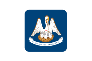 Louisiana Flag Square Rounded Shape flag