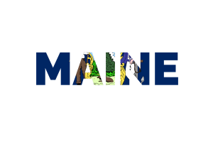 Maine Text Art flag