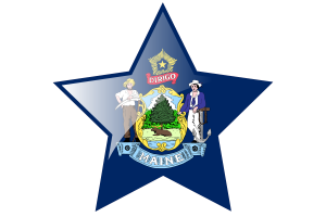 Maine Flag Star Icon flag