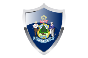Maine Flag with Medieval Heater Shield flag