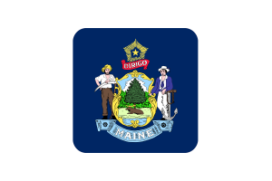 Maine Flag Square Rounded Shape flag