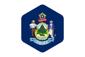 Maine Flag Rounded Hexagon Shape flag