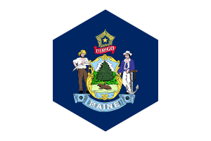 Maine Flag Hexagon Shape flag