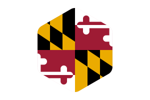 Maryland Flag Rounded Hexagon Shape flag