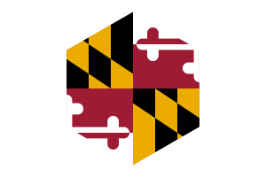 Maryland Flag Hexagon Shape flag