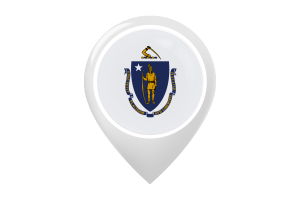 Massachusetts Flag Map Pin Icon flag