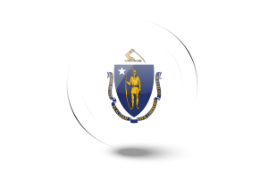Massachusetts Flag Glossy Round Button flag