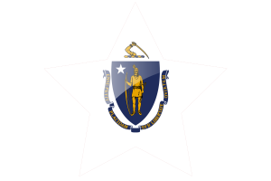 Massachusetts Flag Star Icon flag