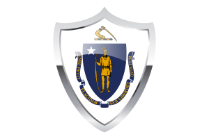 Massachusetts Flag with Medieval Heater Shield flag