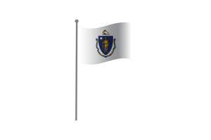 Waving Flag of Massachusetts flag