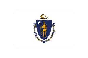 Massachusetts Flag Triangle Rounded Shape flag
