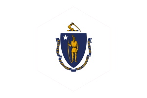 Massachusetts Flag Hexagon Shape flag