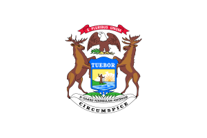 Emblem von Michigan flag