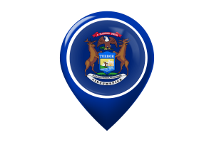 Michigan Flagge Karte Pin Icon flag