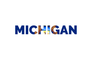 Michigan Text Kunst flag