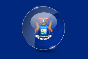 Michigan Flagge Glänzender Runder Knopf flag