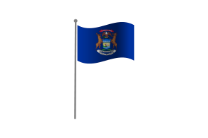 Wehende Flagge von Michigan flag