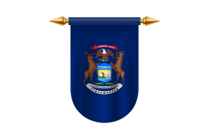 Michigan Flagge Emblem Vektor Bilder flag