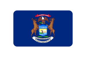 Michigan Flagge Dreieck Abgerundete Form flag