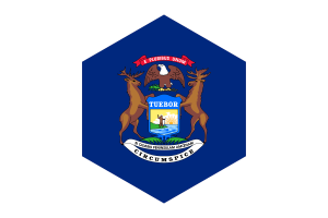 Michigan Flagge Sechseckform flag