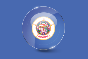 Minnesota Flag Glossy Round Button flag