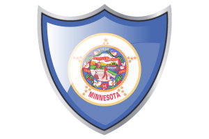 Shield with Flag of Minnesota flag