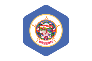 Minnesota Flag Rounded Hexagon Shape flag