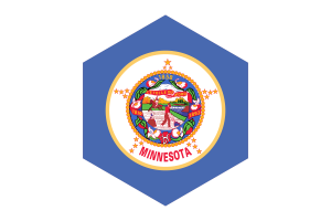 Minnesota Flag Hexagon Shape flag