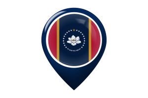 Mississippi Flag Map Pin Icon flag