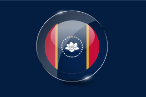 Mississippi Flag Glossy Round Button flag