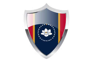 Mississippi Flag with Medieval Heater Shield flag