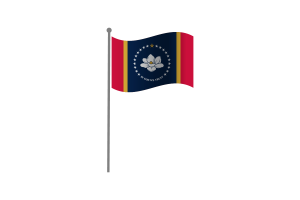 Waving Flag of Mississippi flag
