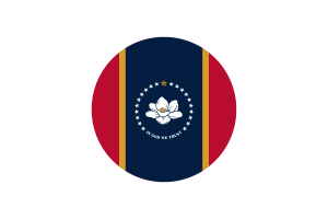 Mississippi Flag Circle Vector Free flag