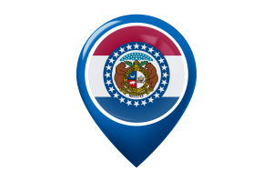 Missouri-Flagge Karten-Pin-Icon flag