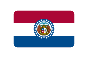 Missouri-Flagge Dreieck Abgerundete Form flag