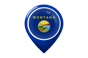Icona della mappa della bandiera del Montana flag