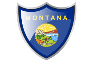 Scudo con bandiera del Montana flag