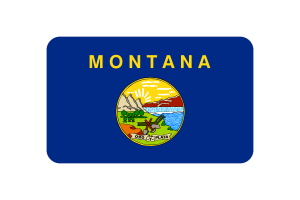 Forma triangolare arrotondata della bandiera del Montana flag