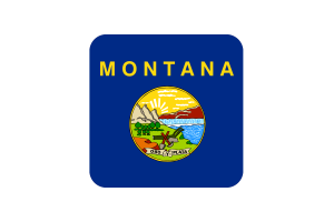 Forma quadrata arrotondata della bandiera del Montana flag