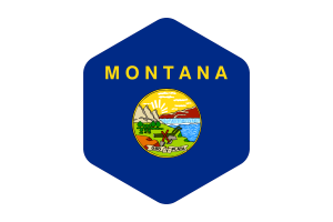 Forma esagonale arrotondata della bandiera del Montana flag
