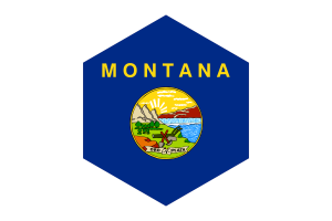 Forma esagonale della bandiera del Montana flag