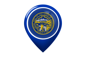 Icona della mappa della bandiera del Nebraska flag